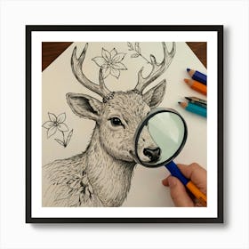 Deer Drawing 21 Art Print