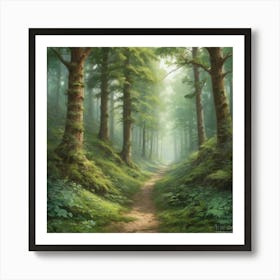 Forest Path Art Print 2 Poster