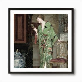 Lady In A Kimono Art Print