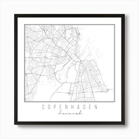 Copenhagen Denmark Street Map Art Print