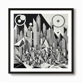 Black and White Abstract Art 139 Art Print