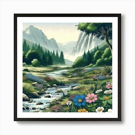 Serene And Peaceful Meadow 10 Art Print