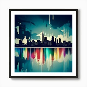 Abstract City Skyline 3 Art Print