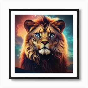 A single lion Art Print