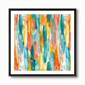 Watercolor Stripes Fabric Art Print