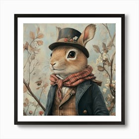 Rabbit In Top Hat Art 1 Art Print