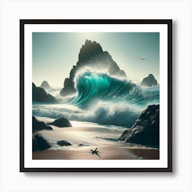 Ocean Waves Crashing Art Print