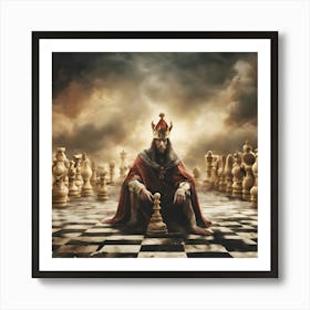 Monarch's Solitude: The Kingdom of Chess Art Print