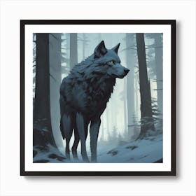 Wolf In The Woods 52 Art Print