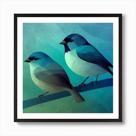 Firefly A Modern Illustration Of 2 Beautiful Sparrows Together In Neutral Colors Of Taupe, Gray, Tan 2023 11 23t013132 Art Print