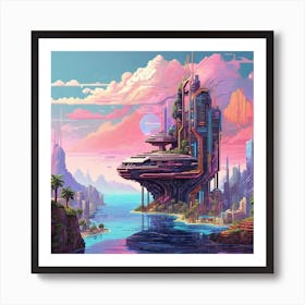 Pixelated Utopia Art Print