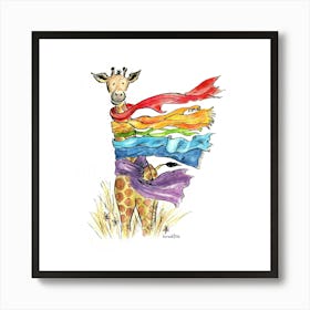 Scarf Giraffe Art Print