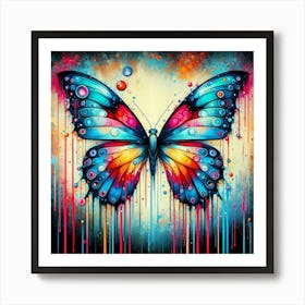Modern Drip Painting of Butterfly III Art Print