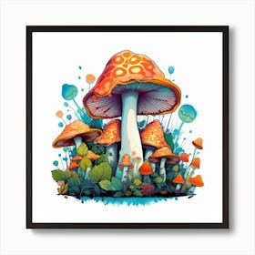 Mushroom Painting Art Print