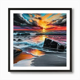 Sunset On The Beach 19 Art Print