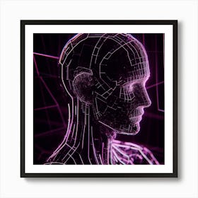 Abstract Human Head Art Print