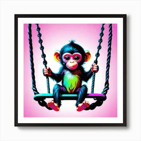 Swing Monkey Art Print