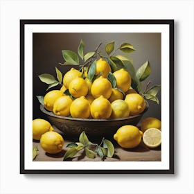 Lemons In A Bowl Art Print