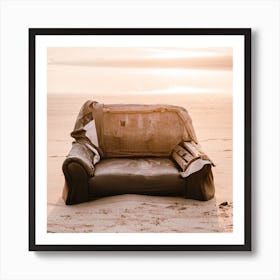 Abandoned Couch On The Beach Art Print