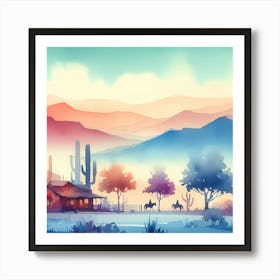 Cactus In The Desert Art Print