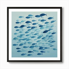 Blue Fishes Art Print