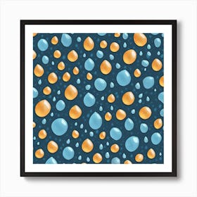 Seamless Pattern With Raindrops Art Print