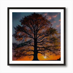 Sunset Tree Art Print