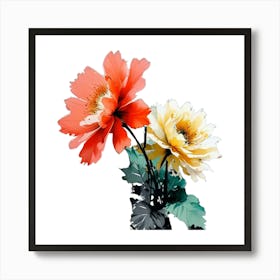 Two Flowers In A Vase Art Print