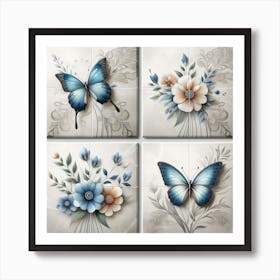 Decorative Art Butterfly Tiles 4 Art Print
