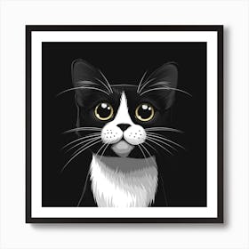 Black And White Cat 1 Art Print