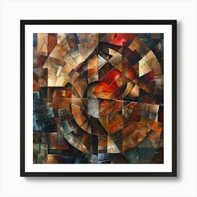 Round Abstract Painting - Cubism colorful cubism, cubism, cubist art,   abstract art, abstract painting  city wall art, colorful wall art, home decor, minimal art, modern wall art, wall art, wall decoration, wall print colourful wall art, decor wall art, digital art, digital art download, interior wall art, downloadable art, eclectic wall, fantasy wall art, home decoration, home decor wall, printable art, printable wall art, wall art prints, artistic expression, contemporary, modern art print, unique artwork, Art Print