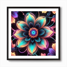 Psychedelic Flower 1 Art Print