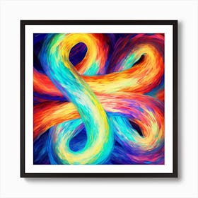 Abstract Of Swirling Colors Art Print