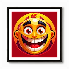 Yellow Emoji Smiley Face With Big Smile 7 Art Print
