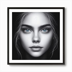 Girl With Blue Eyes Art Print