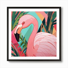 Cubism Art, Flamingo 1 Art Print