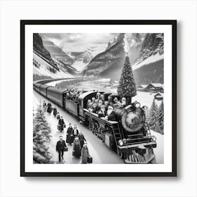 Christmas Train 1 Art Print