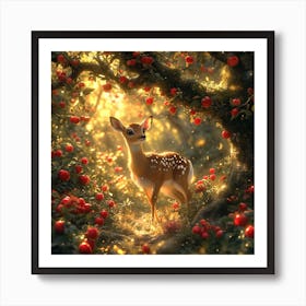 Deer In The Forest 1 Art Print