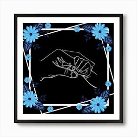 Hand Holding A Flower Happy Mother's Day Art Print