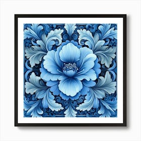 Blue Flower Art 1 Art Print