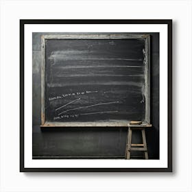 Abstract Communication Concept Showcasing An Empty Chalkboard Macro Shot Of Surface Textures Emphas (3) Art Print