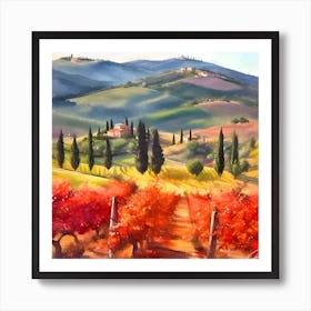 Tuscan Vineyards Poster