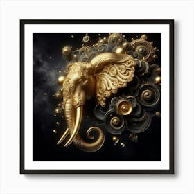 Golden Elephant 3 Art Print