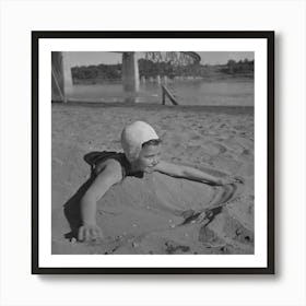 Redding, California, Youngsters At The Beach By Russell Lee Art Print