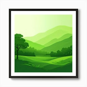 Green Landscape Art Print