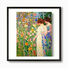 'Two Women In A Garden' Art Print