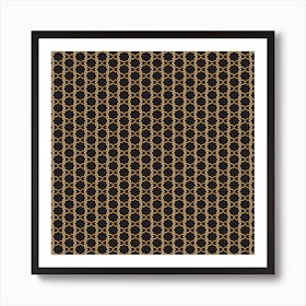 Black And Gold Geometric Pattern Art Print