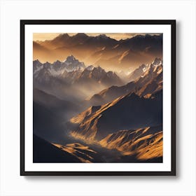 Sunrise In The Mountains Art Print