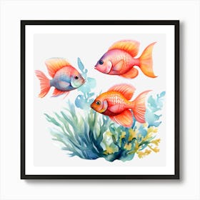 Watercolor Fishes Art Print