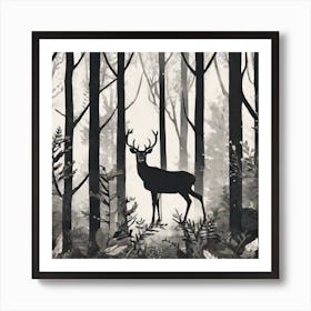 Deer In The Woods 10 Art Print